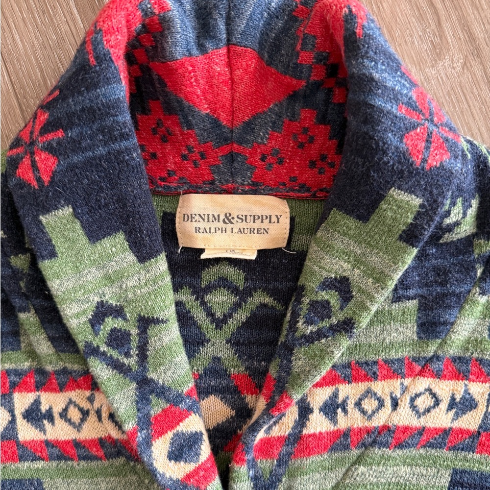 Ralph Lauren Denim Supply Aztec Southwest Navajo Cardigan ladies Large - Picture 2 of 6